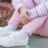 James & Lottie James & Lottie Light Pink Scallop Leggings - Stripe Collection