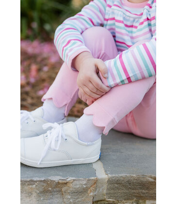 James & Lottie James & Lottie Light Pink Scallop Leggings - Stripe Collection