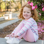 James & Lottie James & Lottie Light Pink Scallop Leggings - Stripe Collection