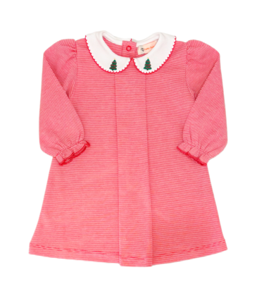 Luigi Luigi Christmas Tree Collared Stripe Dress