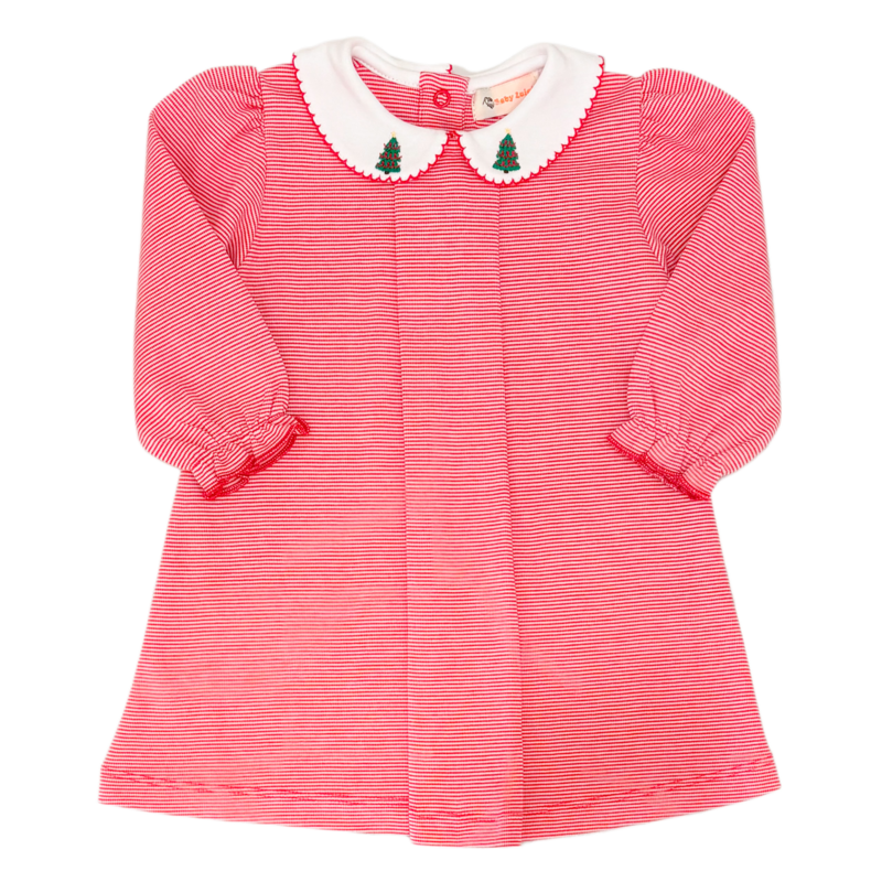 Luigi Luigi Christmas Tree Collared Stripe Dress