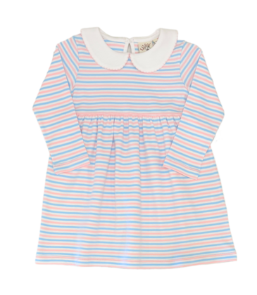 Luigi Luigi Blue/White/Pink Stripe Dress