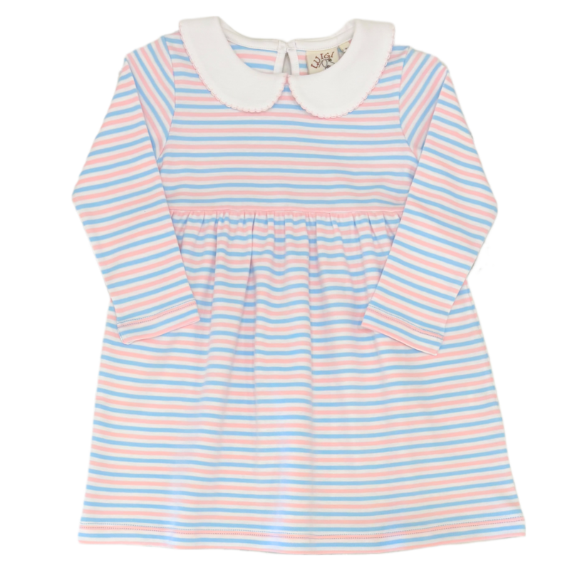 Luigi Luigi Blue/White/Pink Stripe Dress