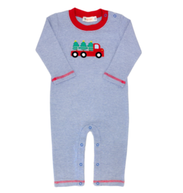 Luigi Luigi Christmas Truck Stripe Romper