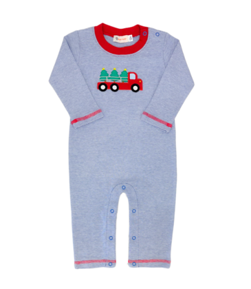 Luigi Luigi Christmas Truck Stripe Romper