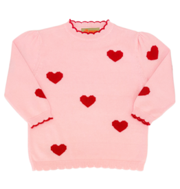 Luigi Luigi Heart Scallop Crew Neck Sweater