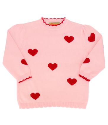 Luigi Luigi Heart Scallop Crew Neck Sweater