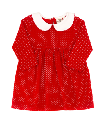 Luigi Luigi Red Polka Dot Collared Dress