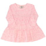 Luigi Luigi Light Pink Bows Print Tiered Dress