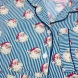 Smockingbird Smockingbird Navy Striped Vintage Santa Button Down Pajama Set