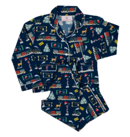 Smockingbird Smockingbird Polar Express Button Down Pajama Set