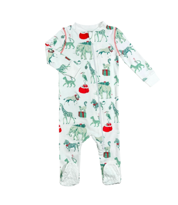 Heyward House Heyward House Footed Pajama - Christmas Safari