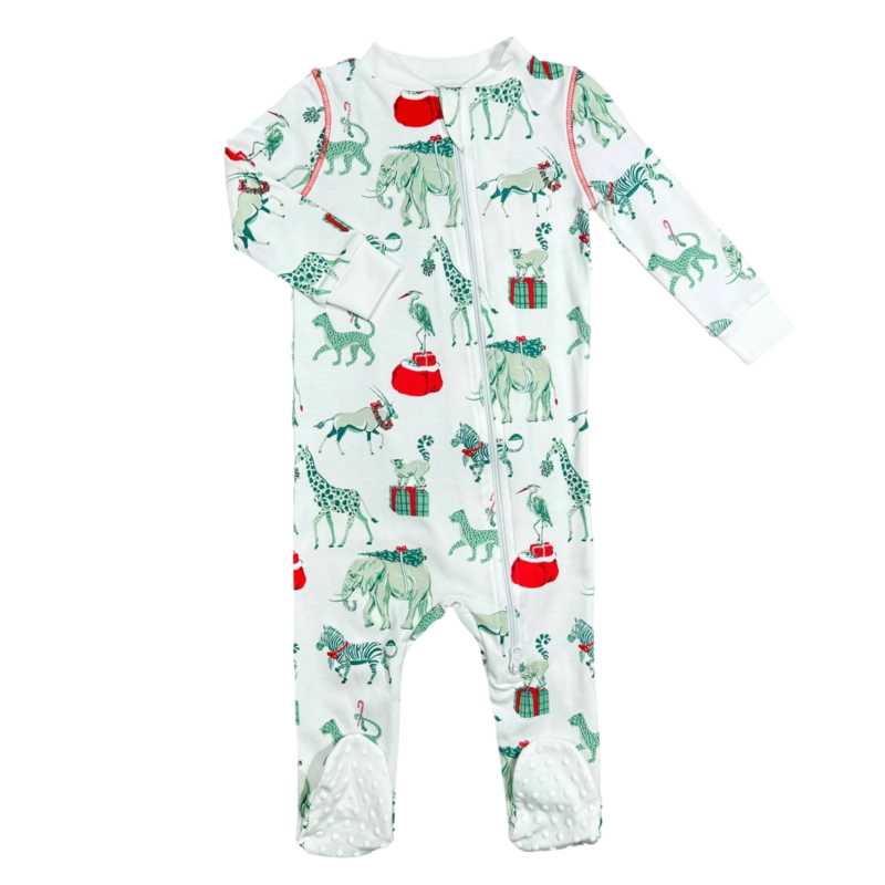 Heyward House Heyward House Footed Pajama - Christmas Safari