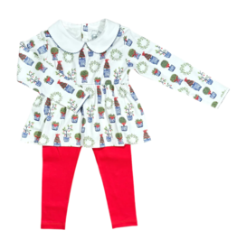Heyward House Heyward House Play Shirt & Leggings - Christmas Planters