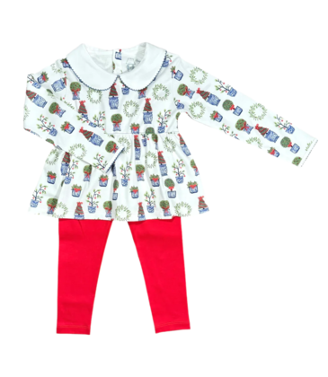 Heyward House Heyward House Play Shirt & Leggings - Christmas Planters
