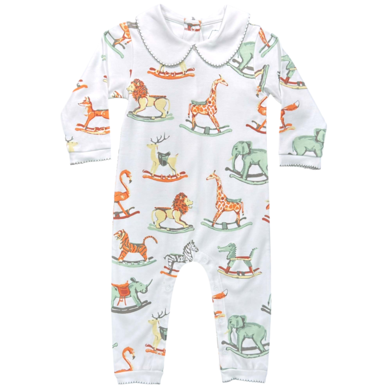 Heyward House Heyward House Peter Pan Collar Playsuit - Swaying Safari