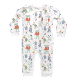 Heyward House Heyward House Long Sleeve Romper - Autumn Animal Club