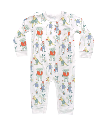 Heyward House Heyward House Long Sleeve Romper - Autumn Animal Club