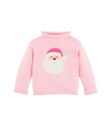 Mud Pie Mud Pie Pink Santa Rollneck Sweater
