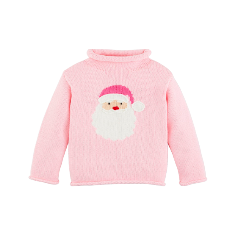 Mud Pie Mud Pie Pink Santa Rollneck Sweater