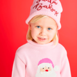 Mud Pie Mud Pie Pink Santa Rollneck Sweater