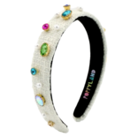 Poppyland Poppyland Ivory Tweed Bejeweled Headband