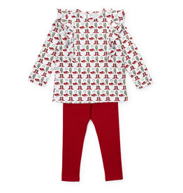 Lila + Hayes Lila + Hayes Olive Legging Set - Cowboy Christmas