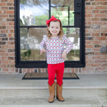 Lila + Hayes Lila + Hayes Olive Legging Set - Cowboy Christmas