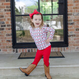 Lila + Hayes Lila + Hayes Olive Legging Set - Cowboy Christmas