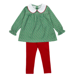Lila + Hayes Lila + Hayes Morgan Legging Set - Candy Cane Lane
