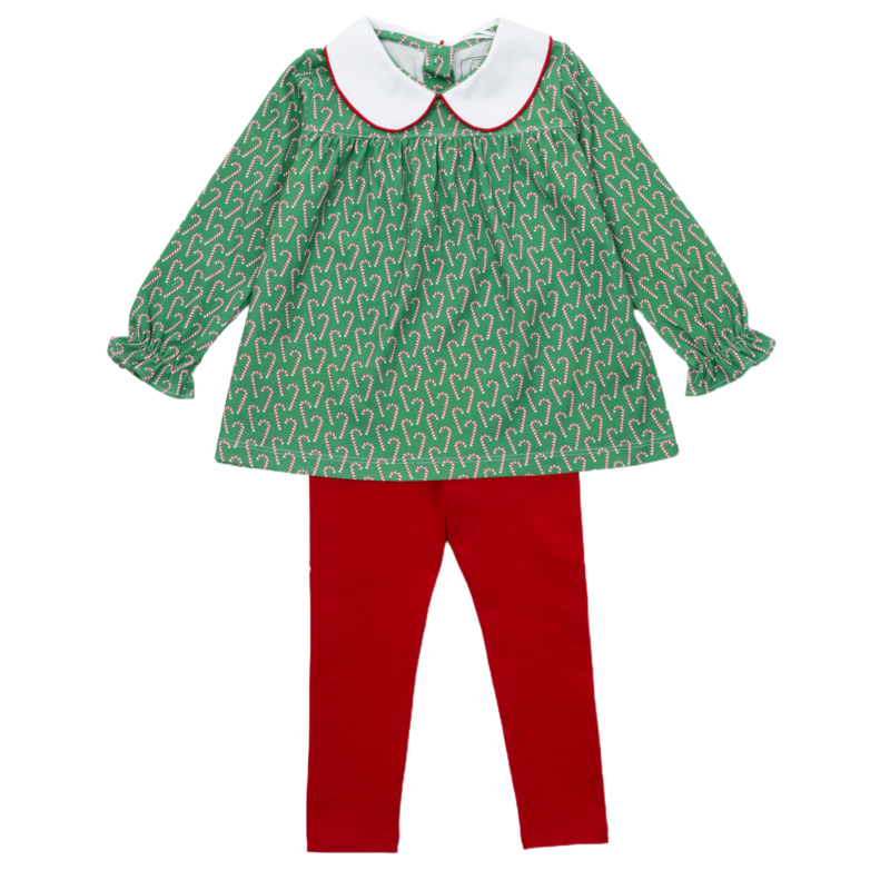 Lila + Hayes Lila + Hayes Morgan Legging Set - Candy Cane Lane