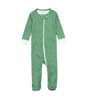 Lila + Hayes Lila + Hayes Parker Zipper Pajama - Candy Cane Lane