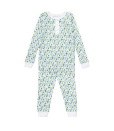 Lila + Hayes Lila + Hayes Jack Pajama Set - Mod Holiday Blue