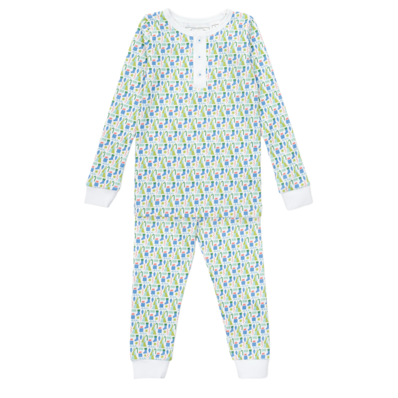 Lila + Hayes Lila + Hayes Jack Pajama Set - Mod Holiday Blue