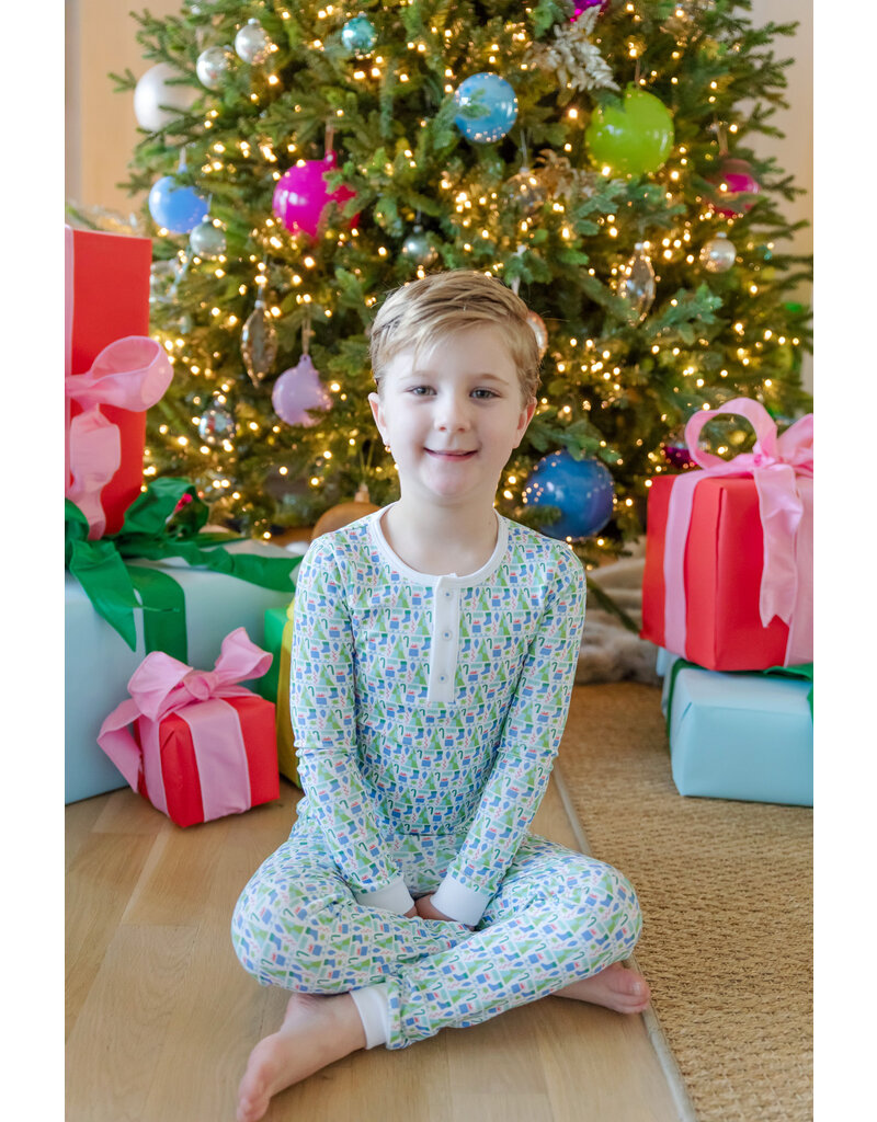 Lila & Hayes Boys Grayson Pajamas Set - Blue Easter Time