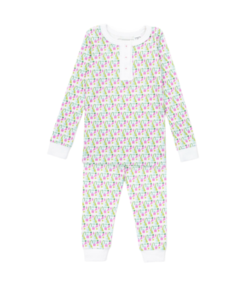 Lila + Hayes Lila + Hayes Alden Pajama Set - Mod Holiday Pink