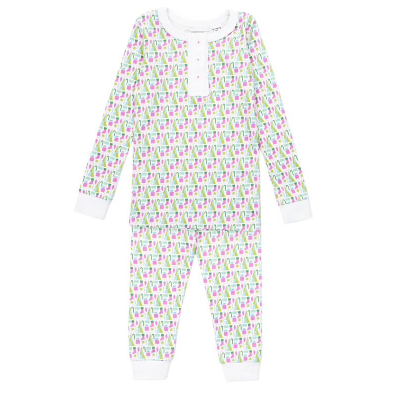 Lila + Hayes Lila + Hayes Alden Pajama Set - Mod Holiday Pink