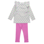 Lila + Hayes Lila + Hayes Olive Legging Set - Mod Holiday Pink