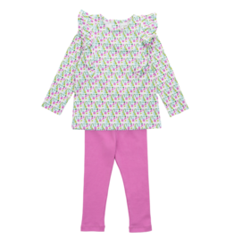 Lila + Hayes Lila + Hayes Olive Legging Set - Mod Holiday Pink