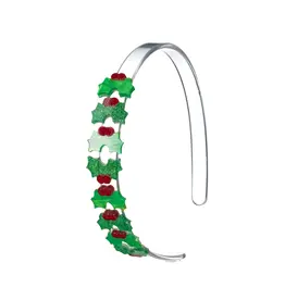 Lilies & Roses Mistletoe Pearlized Glitter Green Headband
