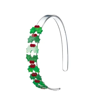Lilies & Roses Mistletoe Pearlized Glitter Green Headband