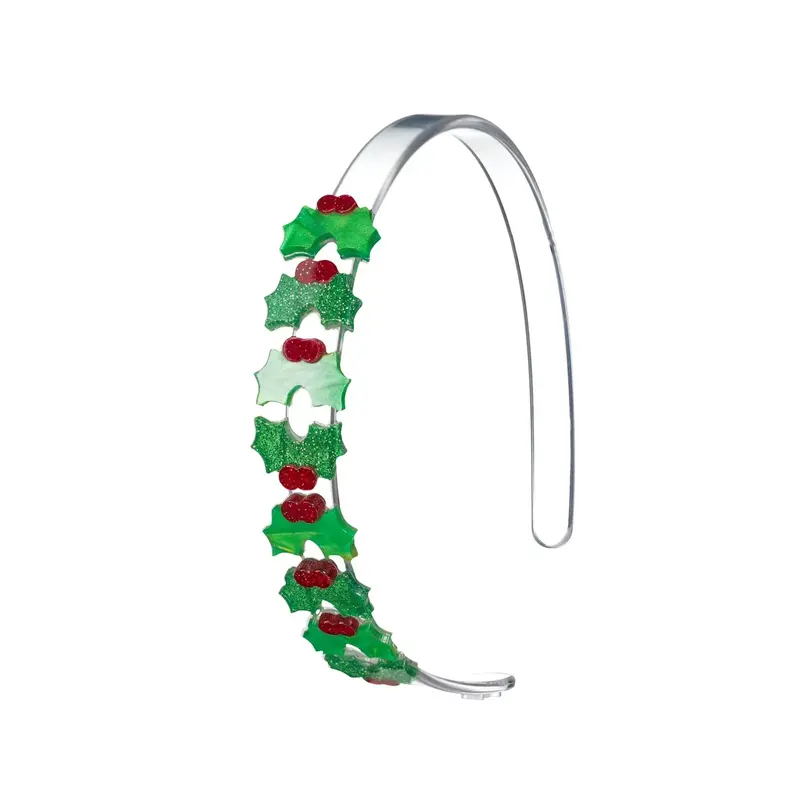 Lilies & Roses Mistletoe Pearlized Glitter Green Headband