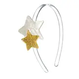 Lilies & Roses Star Glitter Gold Pearl White Headband