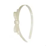 Lilies & Roses Thin Bow Pearl White Headband
