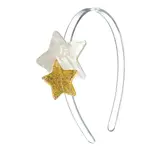 Lilies & Roses Star Glitter Gold Pearl White Headband
