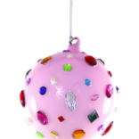 Cody Foster & Co Pink Glittering Magpie Bauble Ornament