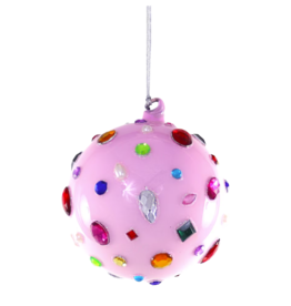 Cody Foster & Co Pink Glittering Magpie Bauble Ornament