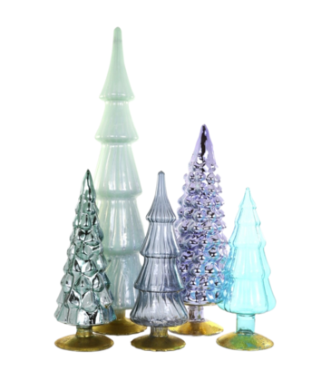 Cody Foster & Co Snowfall Hue Trees Set of 5
