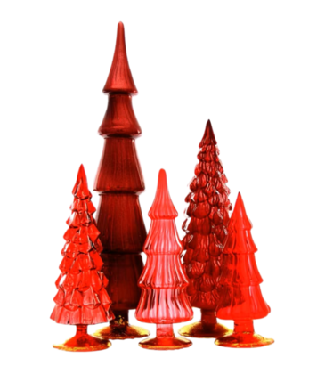 Cody Foster & Co Red Hue Trees Set of 5