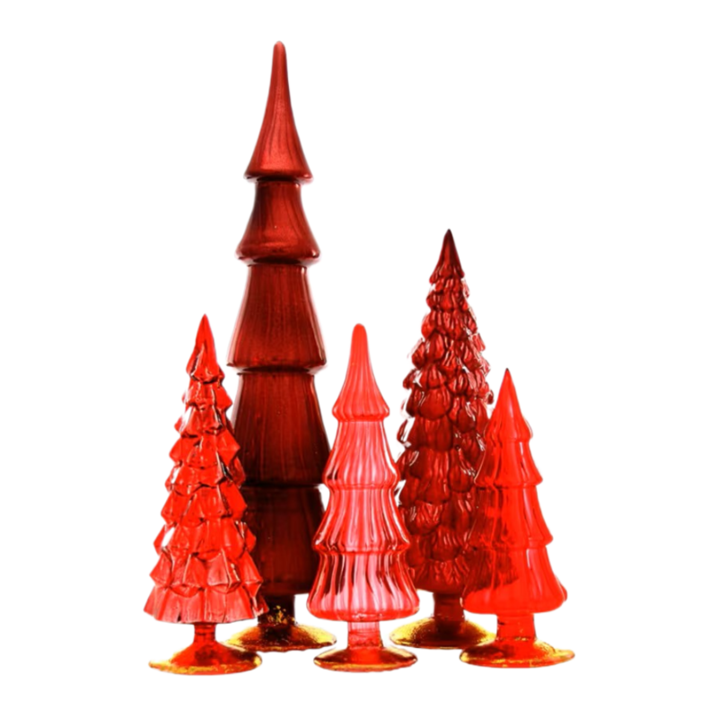 Cody Foster & Co Red Hue Trees Set of 5